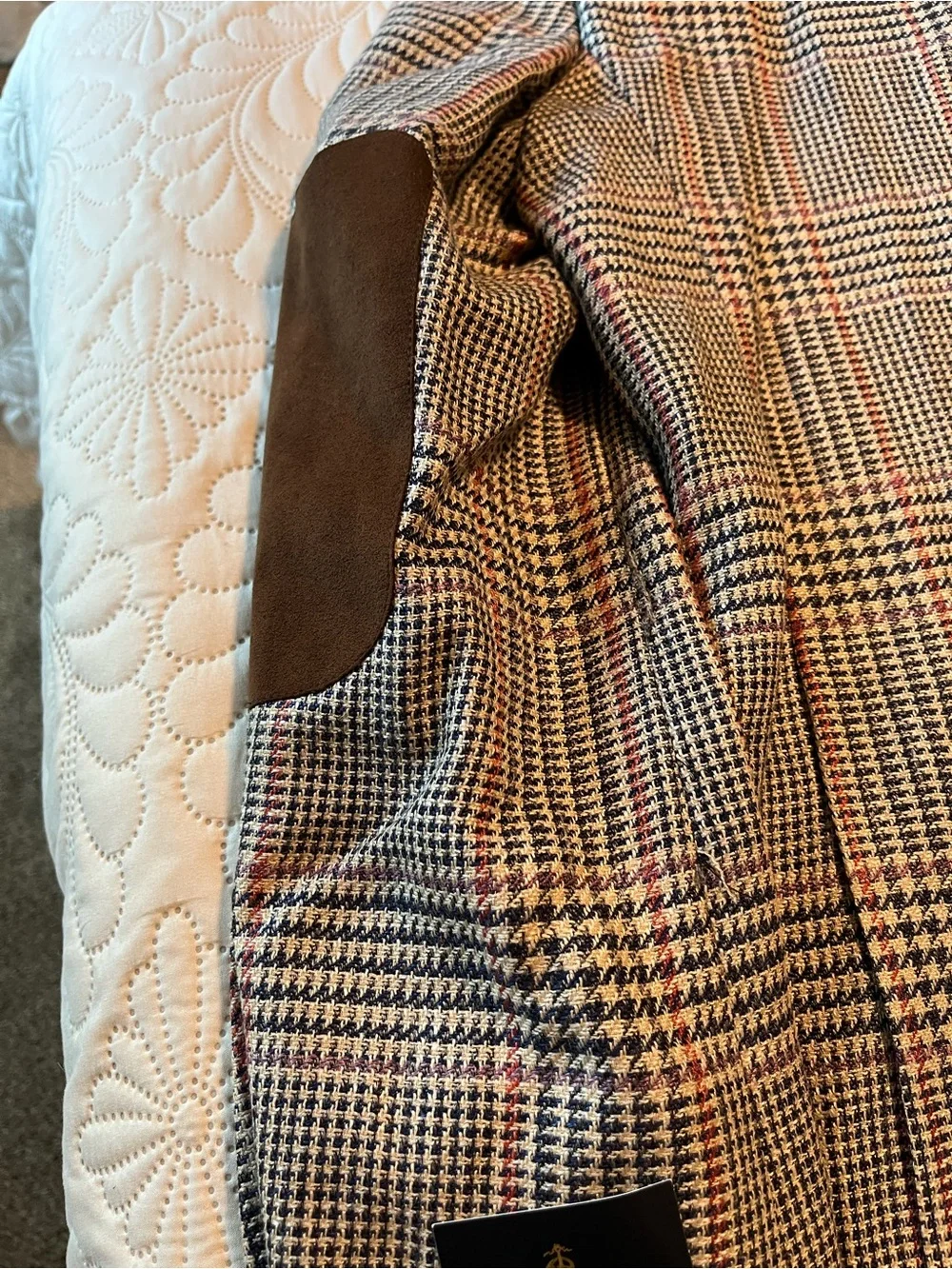 Brooks Brothers Glen Plaid Blazer in Black, Brown & Red Windowpane